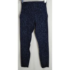 Lululemon High Rise Leggings Blue Graphic Print Knit Size 4